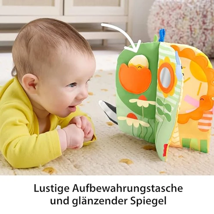 Fisher Price Balanced Beginnings Jahreszeiten-Stoffbuch, sensorisches Babybuch mit saisoninspirierten Designs, geeignet ab 0 Monaten – Bild 3