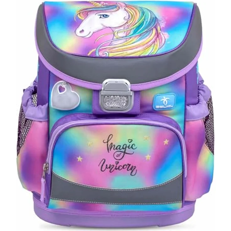 Belmil Mini-Fit Schulranzen Set 4-teilig (405-33/AG/S) (Rainbow Color 2) - Leichtgewichtiger Schulranzen mit Brustgurt – Bild 2