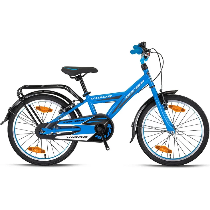 Rezzak Kinderfahrrad 20 Zoll Jungenrad Rücktrittbremse Schutzblech, Schwarz und Blau – Bild 1