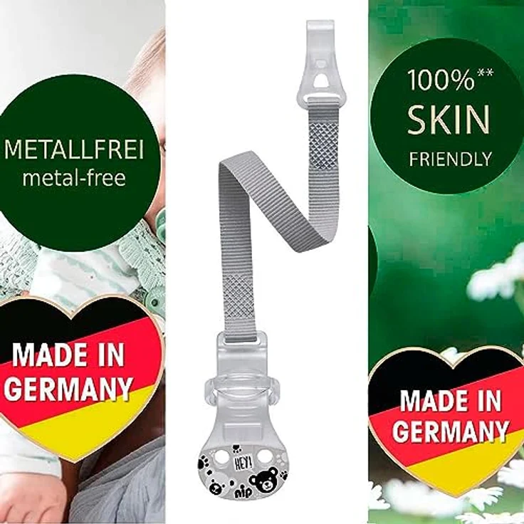nip Schnullerband mit Hacken // 2-er Set // Schnullerkette für Schnuller mit Ring // made in Germany – Bild 7