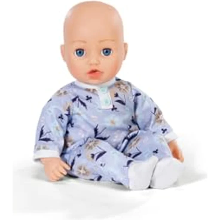 BABY Born Blauer Strampler mit Blumenmotiv, 43cm Puppenkleidung mit Knopfleiste und farbigen Füßchen, 838747 Zapf Creation – Bild 4