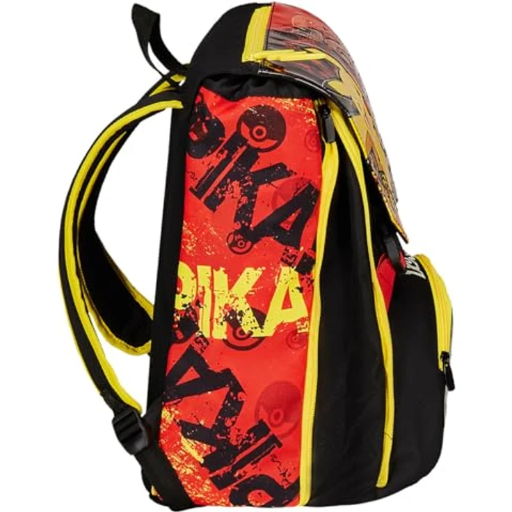 Seven Erweiterbarer Schulrucksack POKEMON – PIKACHU, Gelb Rot – Kinderrucksack mit Trinkflaschenhalter, mehrfarbig, Rucksack Backpacks – Bild 5