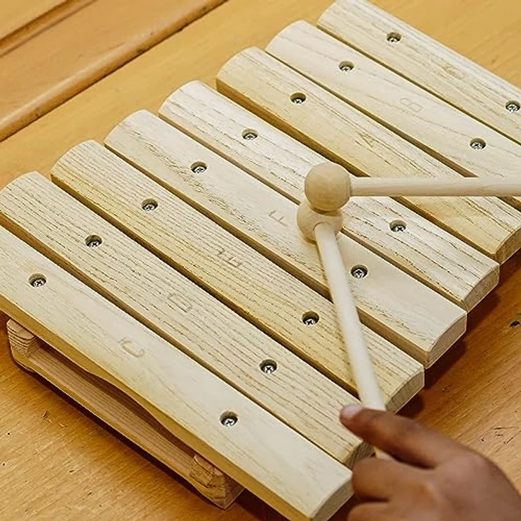 A-Star Holz-Xylophon, diatonisch mit 8 Tönen, Sopran C6 bis C7, inkl. zwei Holzschlägeln, langlebig und tragbar – Bild 5