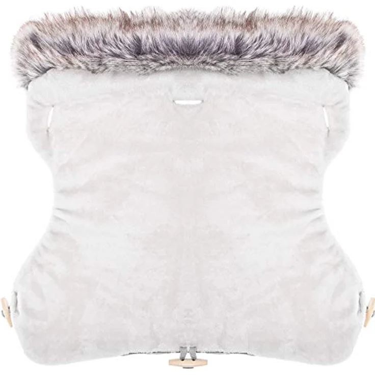 SPRINGOS Kinderwagen Muff, Handwärmer aus Webpelz, wasserabweisend, 45 x 40 cm, Beige, mit Knebelknöpfen für einfache Anpassung – Bild 3
