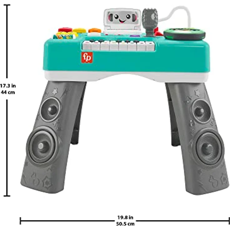 Fisher Price Lernspaß DJ Spieltisch, interaktives Aktivitätszentrum zur Förderung der Feinmotorik mit Musik- und Soundeffekten – Bild 8