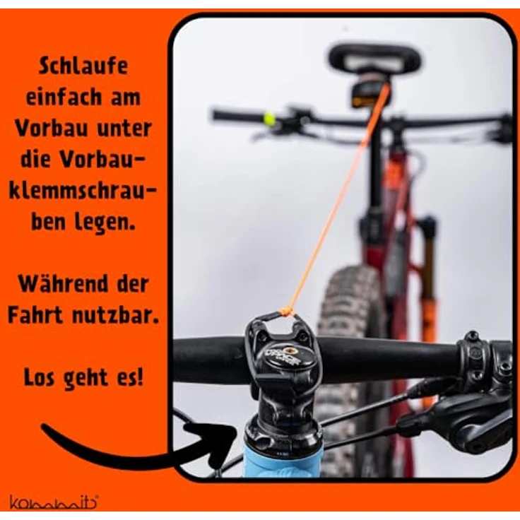Kommit Zugsystem für Veloanhänger, leichtes und intuitives Fahrradanhänger Zubehör zur Erhöhung der Fahrstrecke mit Kindern – Bild 4
