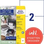 AVERY Zweckform 3655-10 Universal Etiketten (20 Adressaufkleber, 210x148mm auf A4, bedruckbare Versandetiketten, selbstklebende Klebeetiketten mit ultragrip, DHL, fürs HomeOffice) 10 Blatt, weiß