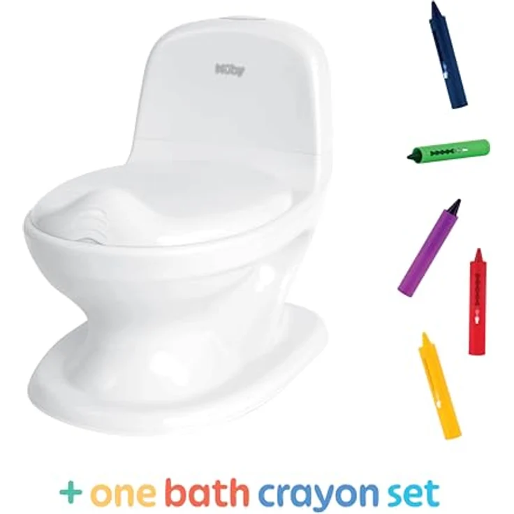 Nûby My Real Potty, Töpfchen mit realistischem Spülgeräusch, Stauraum für Feuchttücher & Badekreiden – Bild 2