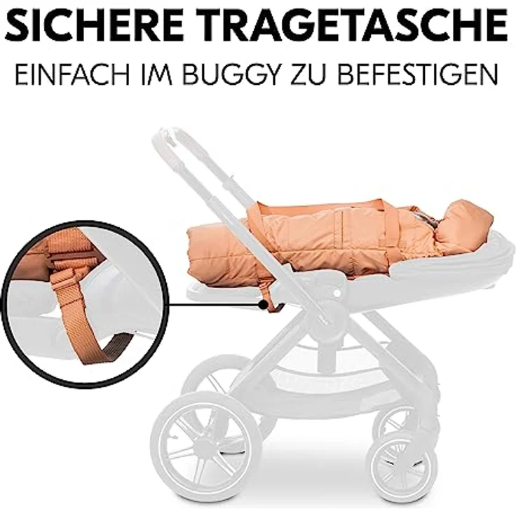 Hauck 3in1 Babytragetasche, Fußsack und Spieldecke Carry N Play, Babynest ab Geburt, Einfache und Sichere Befestigung am Buggy, Weiches Inlay, Waschbar (Dots Cork) – Bild 3