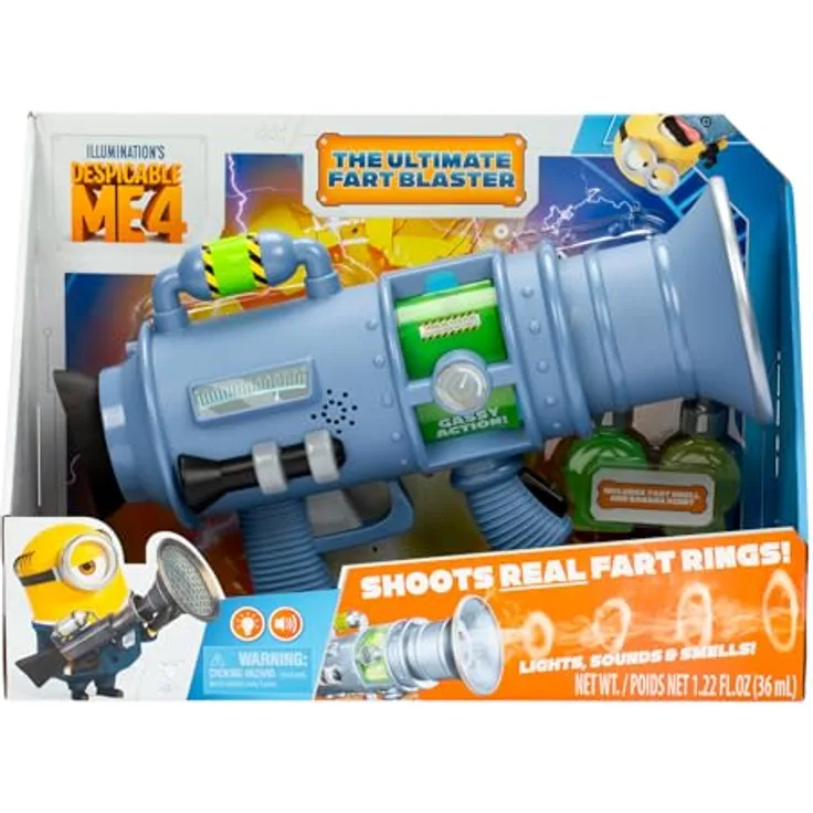 Moose Despicable Me 4 Ultra Fartblaster, Luftkanone mit grünem Rauch und Nachfüllschlauch