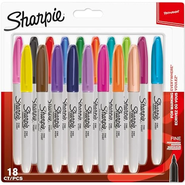 SHARPIE Permanent Marker | Marker Stifte mit feiner Spitze | gemischte Farben | 18 Stück Market Set – Bild 1