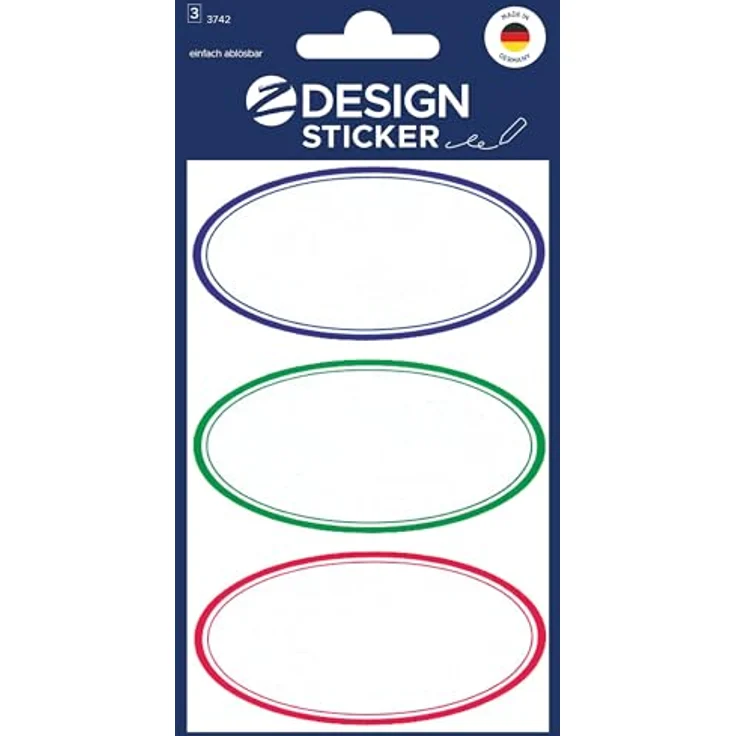 AVERY Zweckform 3742 Marmeladen Etiketten, wiederablösbare Haushaltsetiketten, 35x70 mm, 9 ovale Aufkleber, bunt, auf 3 Bogen – Bild 1