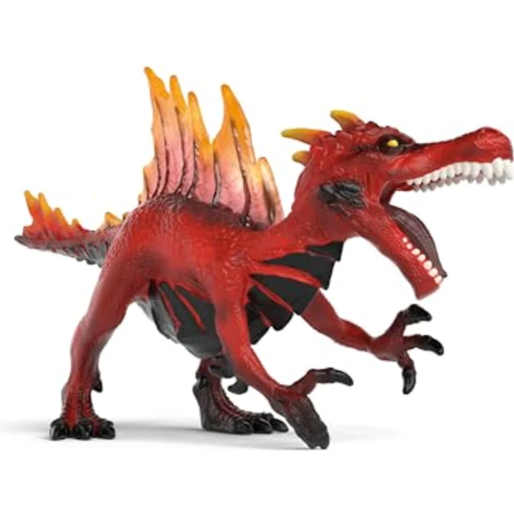 Schleich Eldrador Creatures, Feuersaurier vs Dschungelechse, kämpfendes Duell mit zwei Köpfen und flammendem Echsenkamm, 30 x 15 x 10 cm – Bild 2