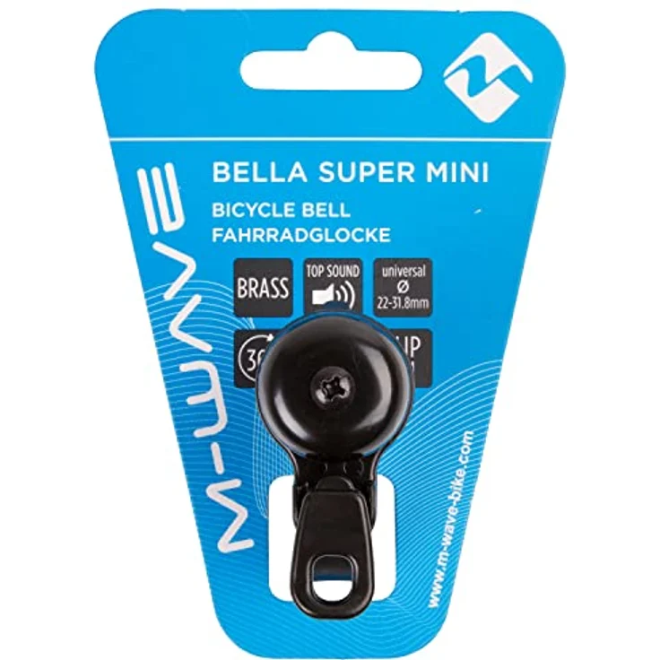 M-Wave Bella Super Mini Fahrradglocke, schwarz, XS – Bild 5
