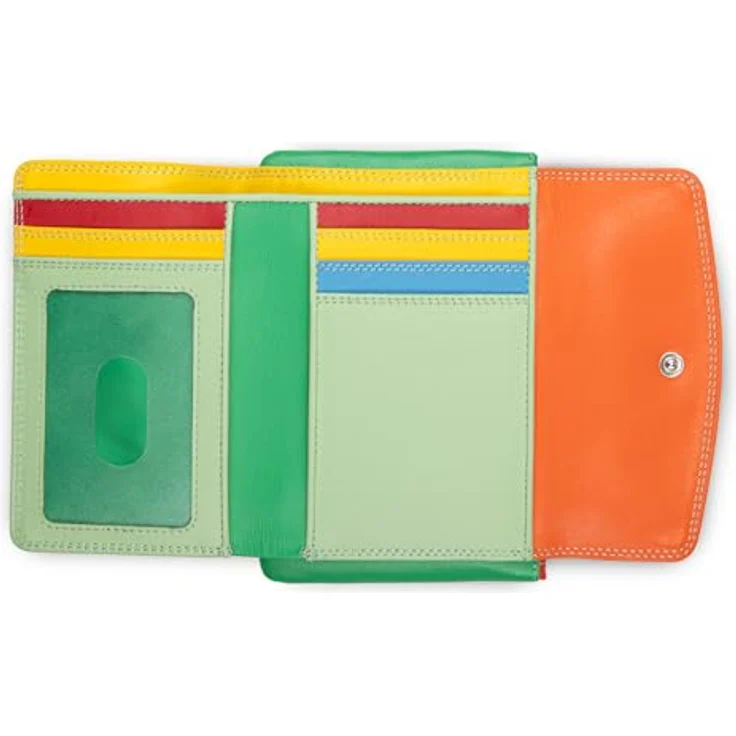 Mywalit Geldbörse RFID Schutz, Leder 14 cm x 9 cm x 3 cm, grün – Bild 3