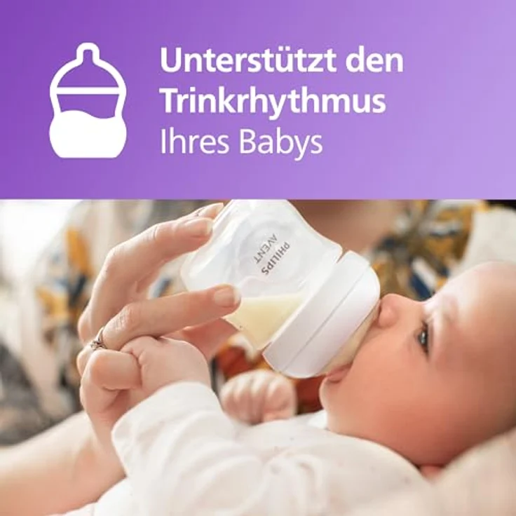 Philips AVENT Natural Response Geschenkset, Babyfläschchen 125ml mit Saugergröße 2, anti-kolik Schnuller, Modell SCD837/10 – Bild 2