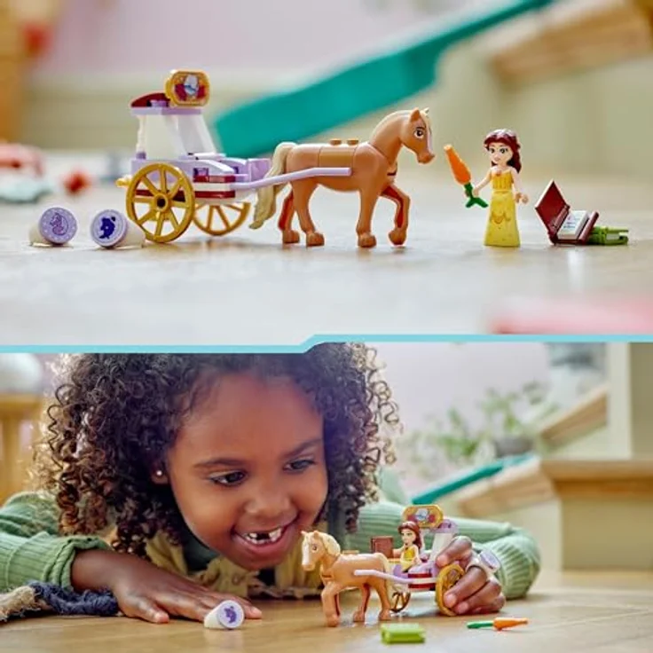 LEGO Disney Princess Belles Pferdekutsche, Prinzessinnen-Set mit Pferde-Spielzeug und Puppe, Kutsche mit Pferdefigur zum Disney Film Die Schöne und das Biest, Geschenk für Mädchen und Jungen 43233 – Bild 5