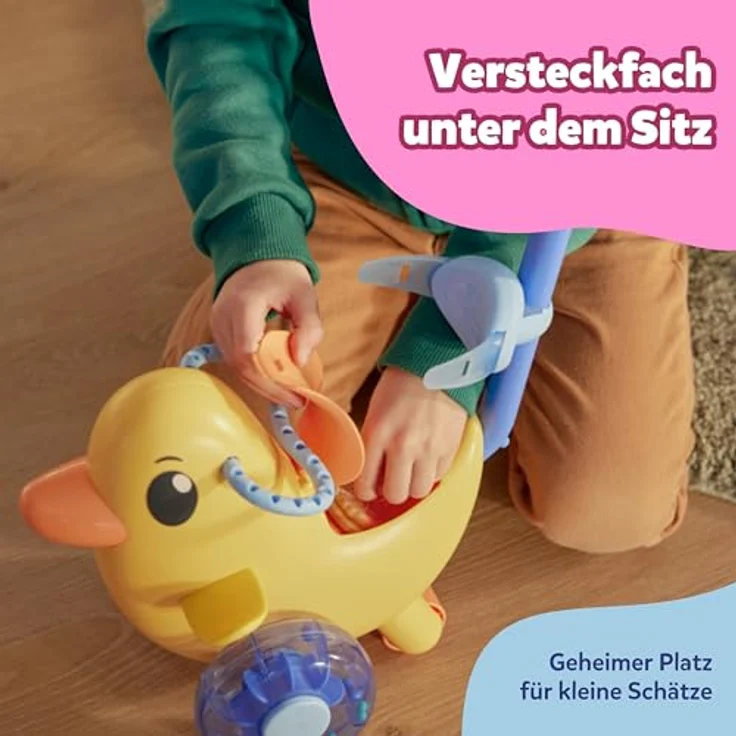 BABY born Schiebe-Berta, Puppenzubehör mit Lenkstange und Rassel-Rädern, für 36 cm & 43 cm Puppen, Gelb, geeignet für Kinder ab 3 Jahren – Bild 5