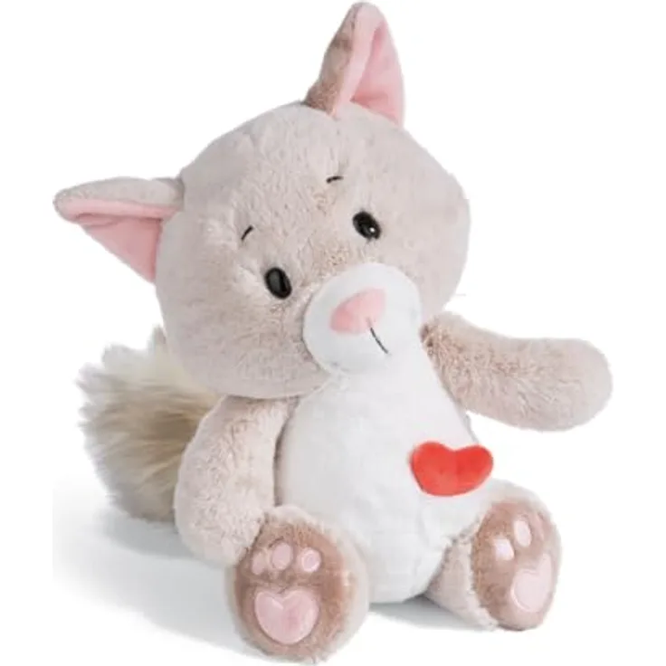 NICI Kuscheltier Love Katze flauschig 25 cm – niedliches Stofftier aus weichem Plüsch zum Kuscheln und Spielen, Plüschtier für Kinder & Erwachsene, 49407, tolle Geschenkidee, beige, 25cm - Preisvergleich