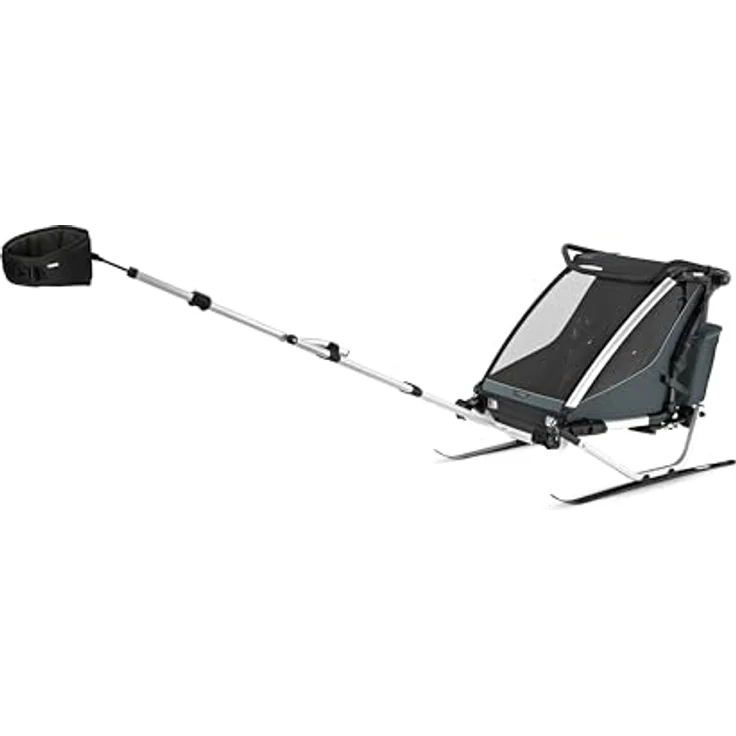 Thule Chariot Cross 2 Double, Fahrradkinderanhänger mit flexibler Nutzung, 5-Punkt-Gurtsystem, verstellbarer Federung, Regenverdeck und Sonnenblende – Bild 6