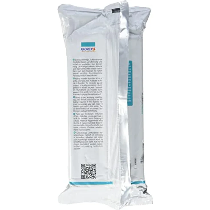 Glorex 6 1780 712 - Modellierton, 1 kg in weiß, gebrauchsfertige lufthärtende Modelliermasse, natürlich, weich und geschmeidig, nach der Trocknung bemalbar – Bild 3