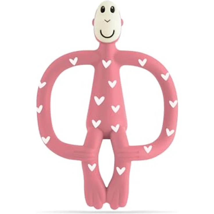 Matchstick Monkey Love Hearts, Silikon-Beißring mit ergonomischen Armen und Struktur-Noppen, ab 3 Monaten – Bild 4