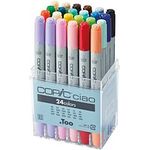 COPIC® Ciao Layoutmarker-Set, 24 farbsortierte Marker mit 1,0 + 6,0 mm Strichstärke, wasserfest und geruchsarm
