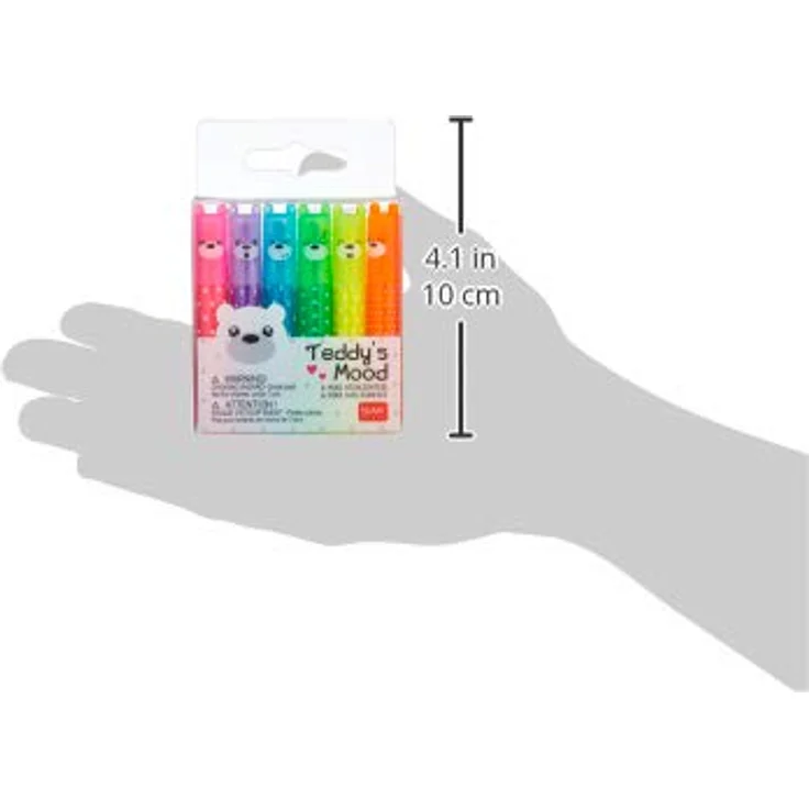 Legami - 6er Set Mini Textmarker Teddy's Mood, 6 Stück (1er Pack) – Bild 5