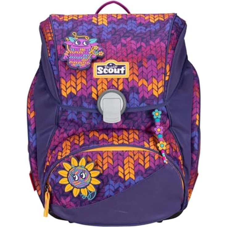 Scout Alpha Superflash Fantasy, Ergonomischer Schulranzen mit 20 Litern Volumen und extragroßen Reflektorflächen, 4-tlg. Set – Bild 2