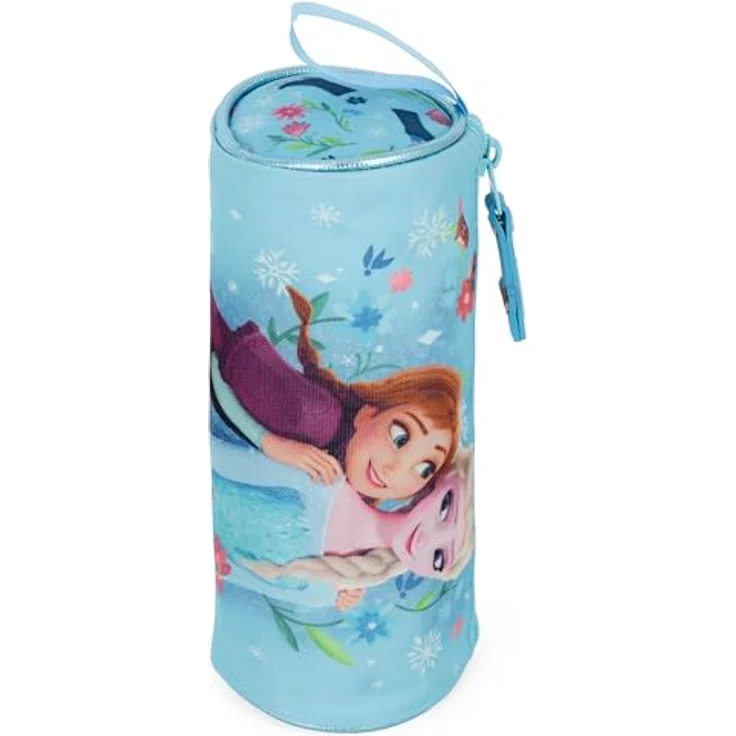 Clondo Schlampermäppchen Die Eiskönigin Frozen, rundes Federmäppchen für Schule, 600D Polyester, 21x8 cm, robuster Reißverschluss, ideal für Mädchen von 6-12 Jahren – Bild 4