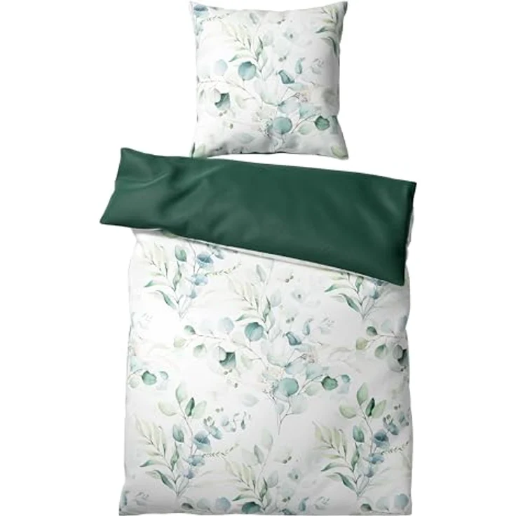 Sanilo® Bettwäsche 135x200 cm, 100% feinste Baumwolle, Oeko-TEX Zertifiziert (Eukalyptus, Wendebettwäsche) – Bild 3