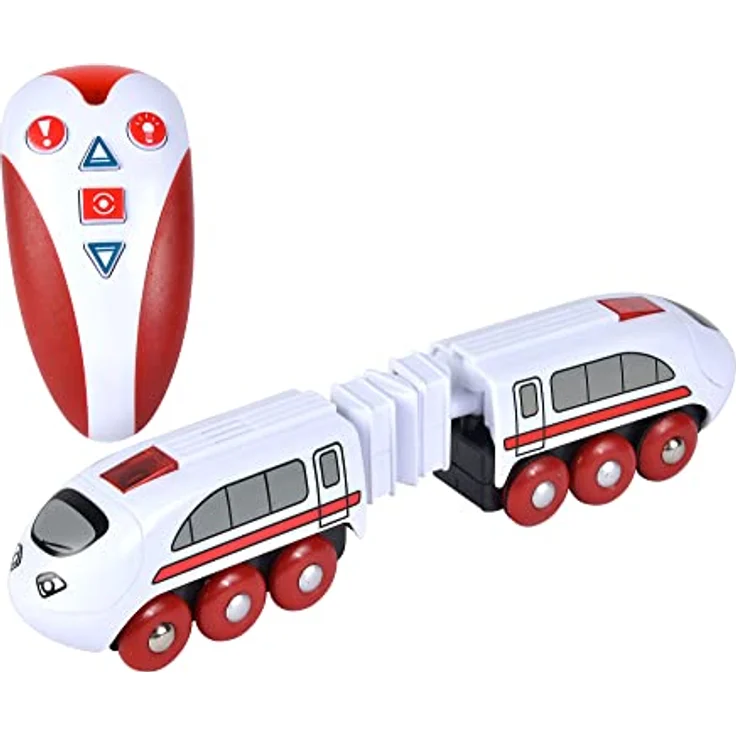 Eichhorn Ferngesteuerter Zug, Holzeisenbahn für Kinder ab 3 Jahren, mit abnehmbaren Kleinteilen – Bild 2