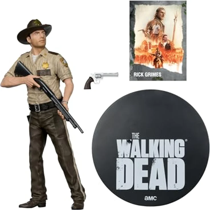 McFarlane The Walking Dead PVC Statue 1/8 Rick Grimes, detailreiche Sammelfigur, 25 cm mit Display und Sammelkunstkarte – Bild 2