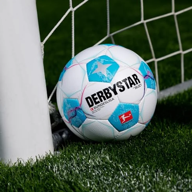 Derbystar Fußball Bundesliga Brillant APS 2024/2025, Aerodynamisch, weich, präzise - Weiß-Hellblau-Schwarz-Pink – Bild 4