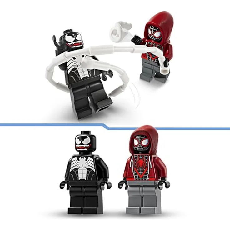 LEGO Marvel Venom Mech vs. Miles Morales, bewegliche Actionfiguren für Kinder, Spider-Man-Set mit Mini-Figuren für Superhelden-Duelle, Spielzeug-Geschenk für Jungen und Mädchen ab 6 Jahren 76276 – Bild 4