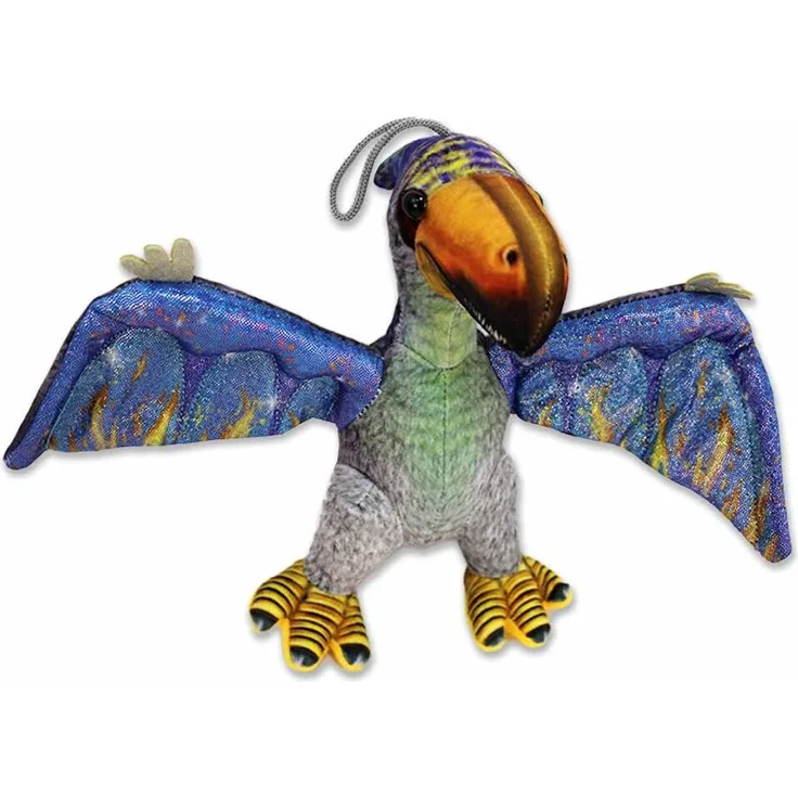 BEMIRO Dino Kuscheltier Baby Flugsaurier mit Glitzerflügeln, ca. 16 x 26 cm, weich und detailreich