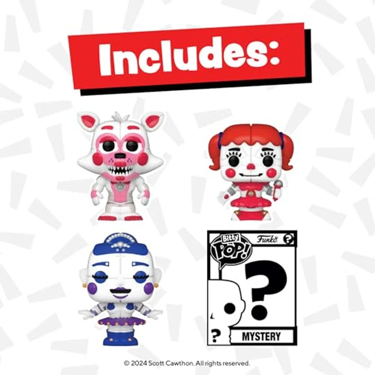 Funko Bitty Pop! Five Nights at Freddy's (FNAF) - Ballora 4PK mit Ballora, Funtime Foxy, Baby und Überraschungs-Mini-Figur, 0.9 Inch (2.2 cm) Sammlerstück für Fans – Bild 2
