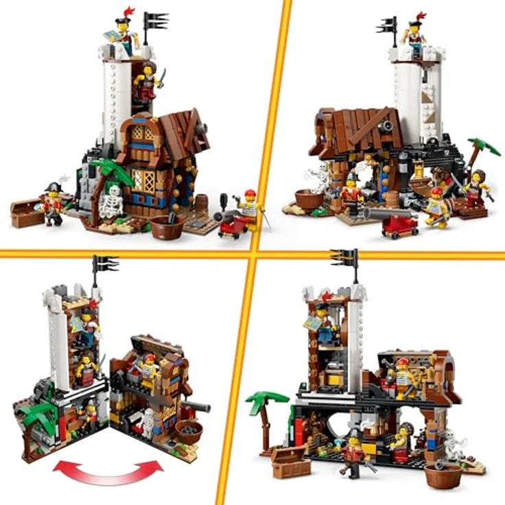 LEGO Creator Legendäres Piratenschiff 3-in-1 Bauset mit Burg und Zwillingsbooten, Spielzeug mit 5 Minifiguren für Kinder ab 9 Jahren - 31387 – Bild 4
