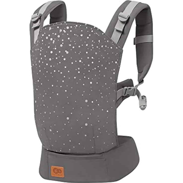 Kinderkraft Babytrage NINO CONFETTI, Rückentrage, Bauchtrage für Säuglinge und Kleinkinder, Baby Carrier, Kindertrage, Ergonomisch, aus Baumwolle, ab 3 Monate bis 20 kg, Grau – Bild 5