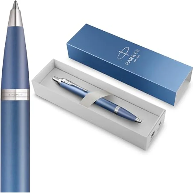 Parker Pen IM Writing Rituals Blue GT, Kugelschreiber mit Chrom-Zierteilen und QUINKflow Mine, blau