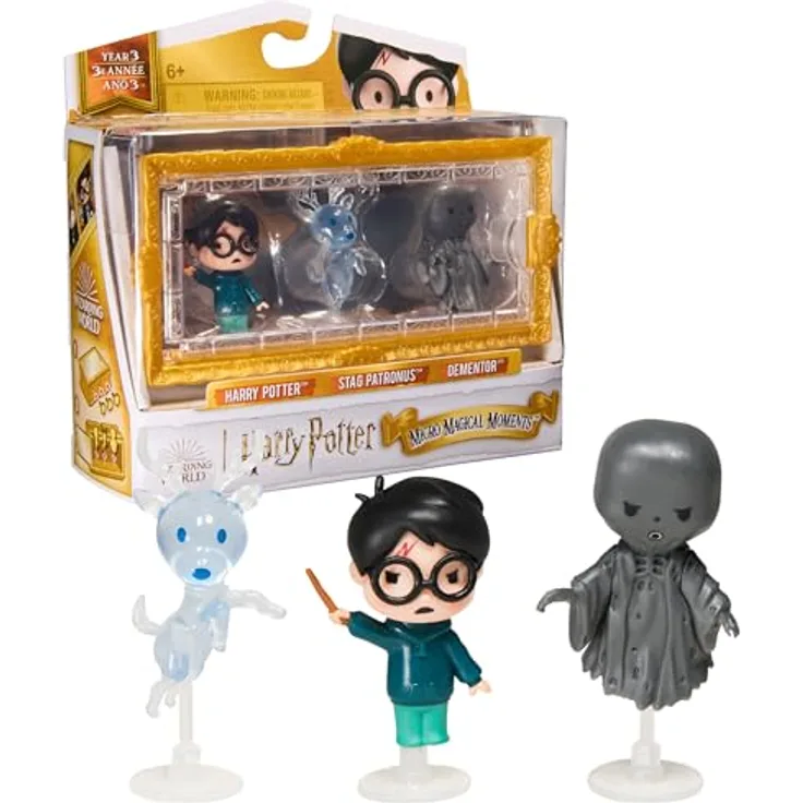 Wizarding World Micro Magical Moments Sammelfiguren Set, Harry Potter, Patronus und Dementor im Setzkasten, für Kinder ab 6 Jahren