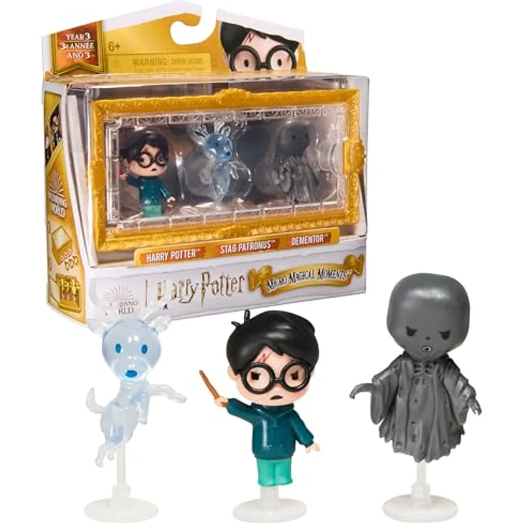 Wizarding World Micro Magical Moments Sammelfiguren Set, Harry Potter, Patronus und Dementor im Setzkasten, für Kinder ab 6 Jahren – Bild 1