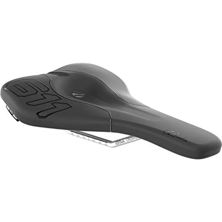 SQlab 611 Ergowave CrMo, MTB Tech & Trail Fahrradsattel, 15 cm, Schwarz - Sportlicher Sattel mit optimaler Druckverteilung