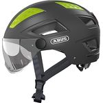 ABUS Stadthelm Hyban 2.0 ACE - Fahrradhelm mit Visier, Licht und ABS-Hartschale - für Damen und Herren - Grau (titan), Größe M​