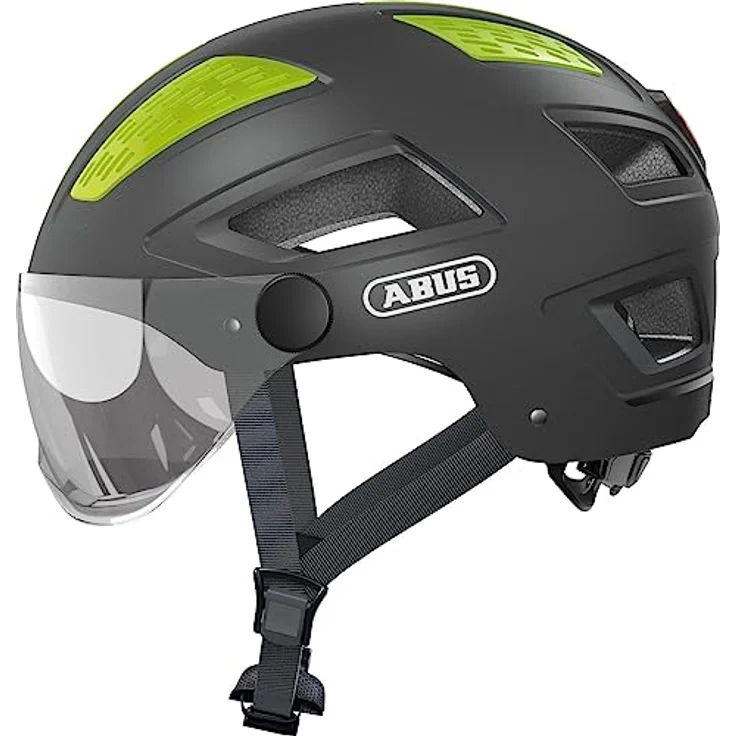 ABUS Stadthelm Hyban 2.0 ACE - Fahrradhelm mit Visier, Licht und ABS-Hartschale - für Damen und Herren - Grau (titan), Größe M​ – Bild 1