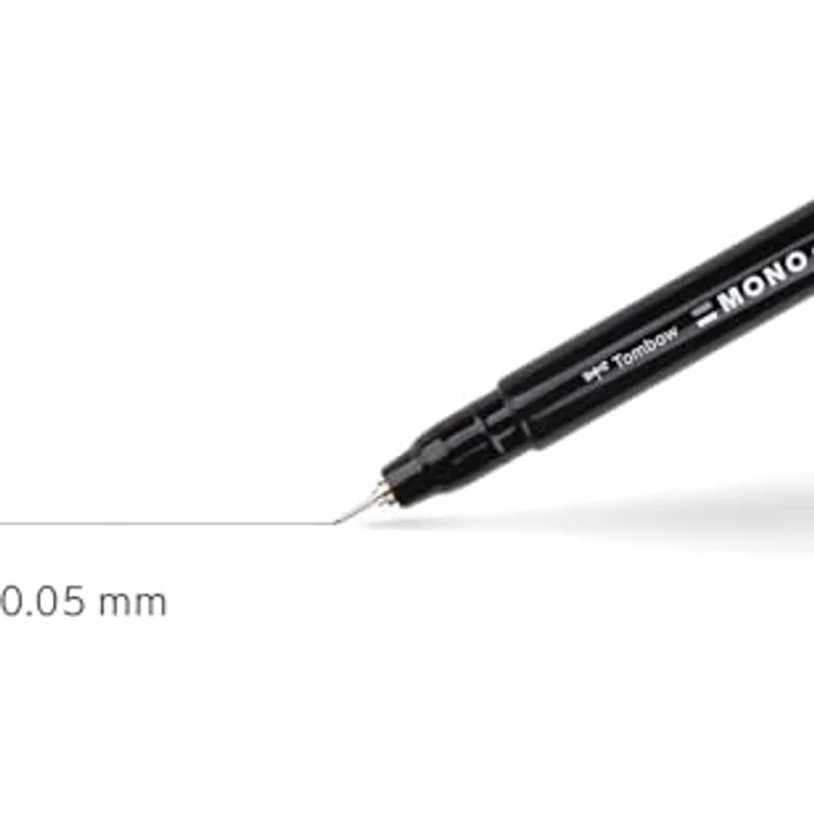 Tombow MONO drawing pen 005 Fineliner schwarz, 0,2 mm, wasserlösliche Tinte, metallgefasste Spitze – Bild 2