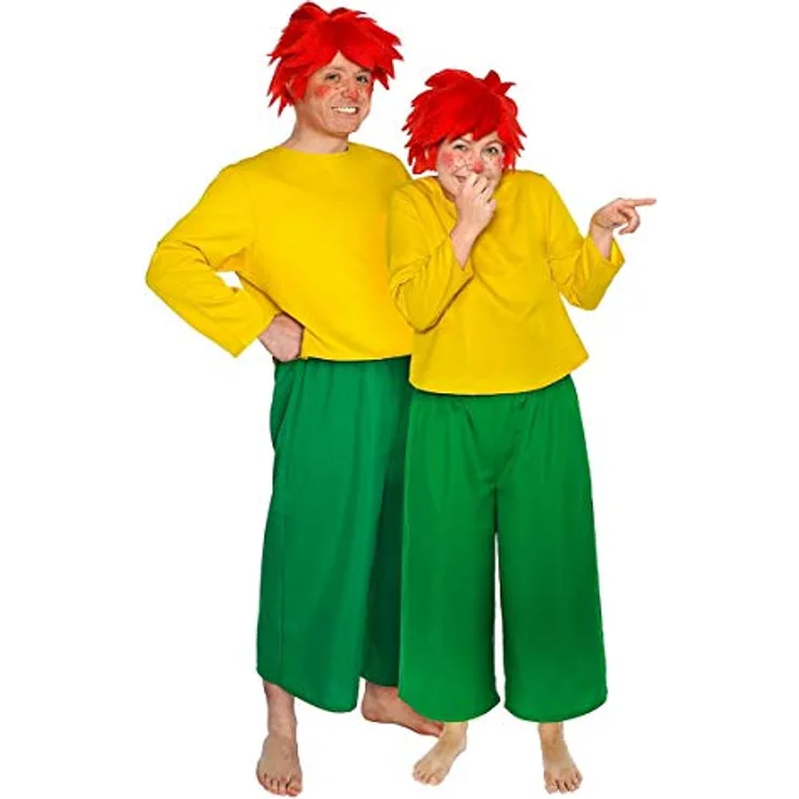 Maskworld Pumuckl Kostüm (S), zweiteiliges Koboldkostüm mit Shirt und Hose, unisex
