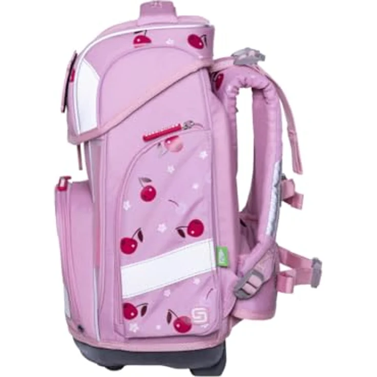 Schneiders Vienna Ergolite Cherry Pop Schulranzen, ergonomisch und recyclebar, 22 Liter Volumen, inkl. LED-Leuchtstäbe und 9-teiligem Set – Bild 4