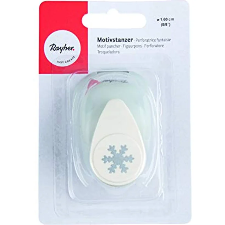 Rayher Hobby 69013000 Motivstanzer Schneeflocke, ø 1,6 cm- 5/8 Zoll, geeignet für Papier/Karton bis zu 200g/m² – Bild 2