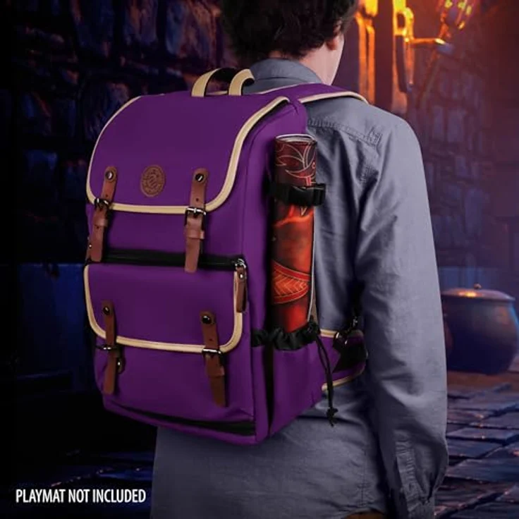 ENHANCE Designer Edition Sammelkarten-Rucksack – MTG-Decktasche mit Platz für Kartenordner und TCG-Deckbox-Aufbewahrung, kompatibel mit Magic The Gathering, Canvas-Look – Lila – Bild 3